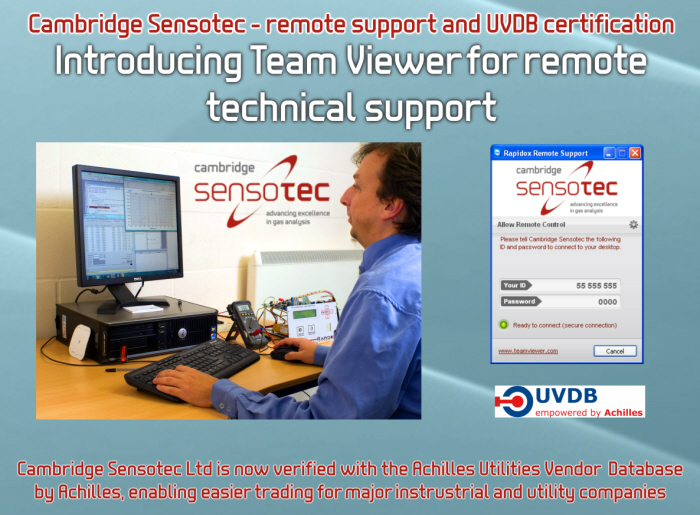 Cambridge Sensotec Introduce Team Viewer to Enable Remote Diagnostics Support