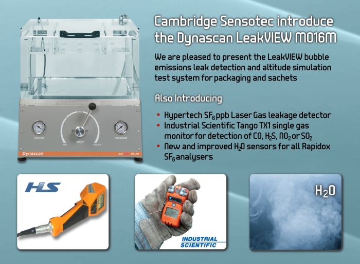 Dynascan LeakVIEW Leak Detection System, Hypertech SF6 Leak Detector, ISC Tango Gas Detector and H2O Gas Sensors
